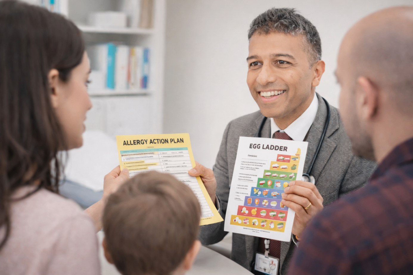 Dr Anandarajan in consultation with child patient